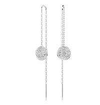 Swarovski Meteora drop earrings, White, Rhodium plated 5683448