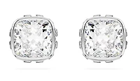 Swarovski - Birthstone stud earrings, Square cut, April, White, Rhodium plated - 5661957