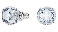 Swarovski Birthstone stud earrings, Square cut, March, Blue, Rhodium plated - 5660800