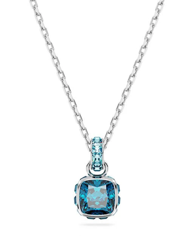 Swarovski Birthstone pendant, Square cut, December, Blue, Rhodium plated - 5651707