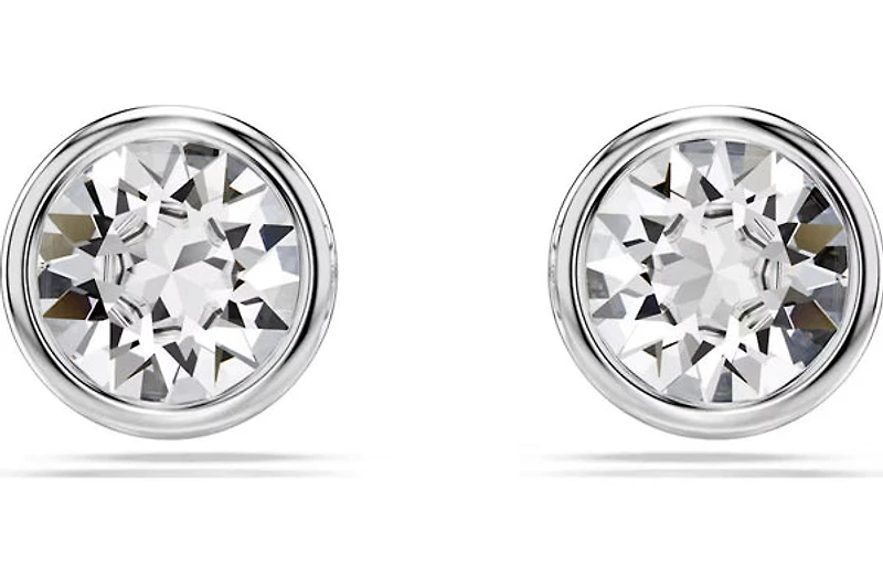 Swarovski - Imber stud earrings, Round cut, White, Rhodium plated - 5696073
