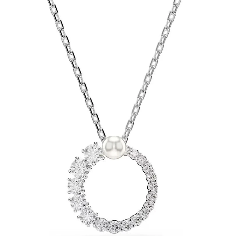 Swarovski - Matrix pendant, Crystal pearl, Round cut, White, Rhodium plated - 5688751