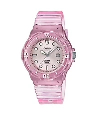 Casio POP Women's 'Dive Series' Quartz Transparent Resin Casual Watch LRW-200HS-4EVCF, Transparent Pink