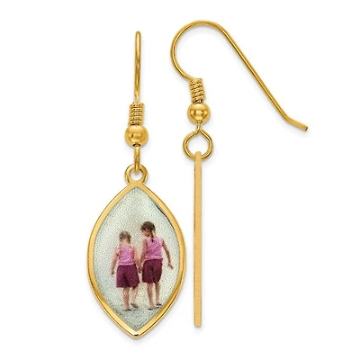 Sterling Silver/Gold-plated Elipse Picture Jewelry Earrings - MADE TO ORDER