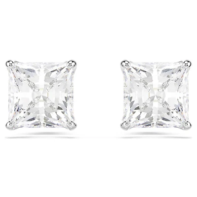 Swarovski Attract/Stilla stud earrings, Square cut, White, Rhodium plated - 5430365/5537868 (SS)