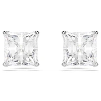 Swarovski Attract/Stilla stud earrings, Square cut, White, Rhodium plated - 5430365/5537868 (SS)