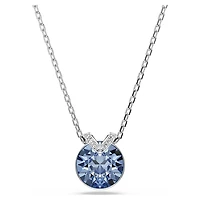Swarovski Bella V pendant, Round cut, Blue, Rhodium plated 5734232