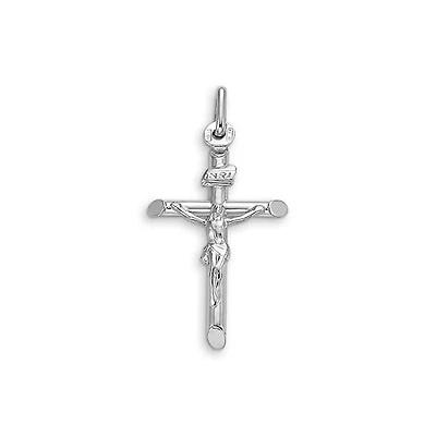 10K White Gold Crucifix Cross Charm