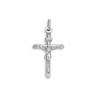 10K White Gold Crucifix Cross Charm