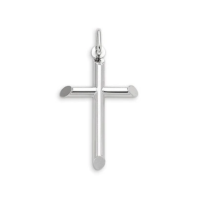 10K White Gold Cross Charm
