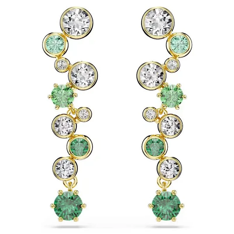 Swarovski Constella drop earrings Mixed cuts, Green, Gold-tone plated 5732248