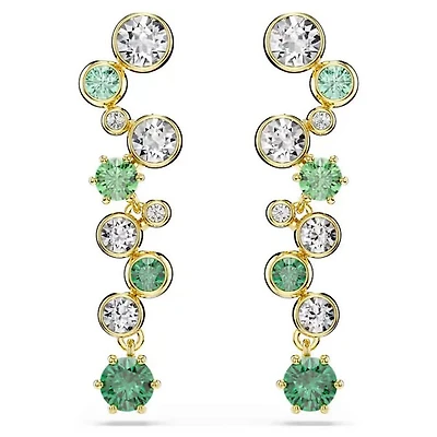 Swarovski Constella drop earrings Mixed cuts, Green, Gold-tone plated 5732248