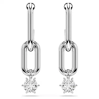 Swarovski Constella drop earrings Round cut, White, Rhodium plated 5728584