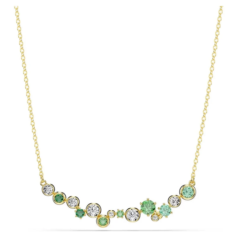Swarovski Constella necklace Mixed cuts, Green, Gold-tone plated 5732247