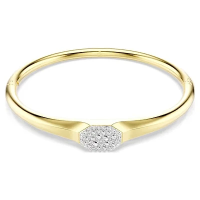 Swarovski Dextera bangle, Round cut, White, Gold-tone plated 5724597