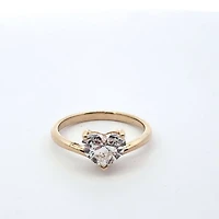 14K Yellow Gold 1.50 cttw Lab Grown Heart Diamond Solitare - / White