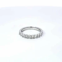 Platinum 1.00cttw Oval Cut Diamond Anniversary Ring / Band - Size 6.5