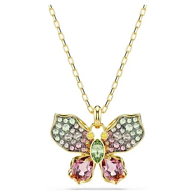 Swarovski - Idyllia pendant, Mixed cuts, Pavé, Butterfly, Multicolored, Mixed metal finish 5709950