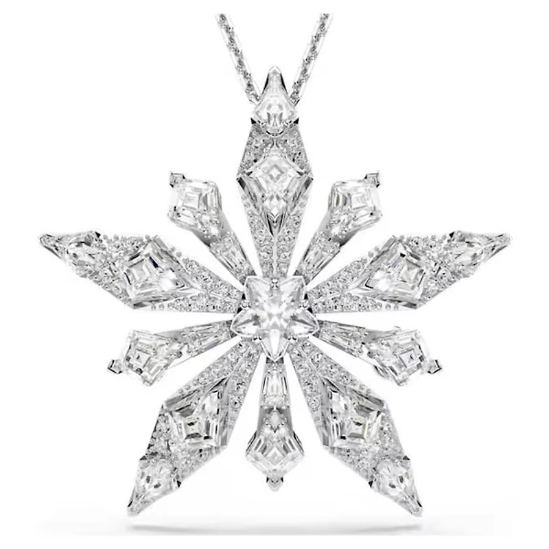 Swarovski Idyllia pendant and brooch Star, White, Rhodium plated 5740116