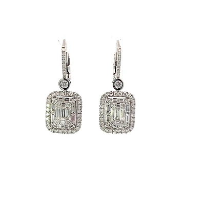 14K White Gold 1.64cttw Diamond Earrings