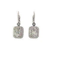 14K White Gold 1.64cttw Diamond Earrings