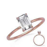 14K Emerald Cut Diamond Ring