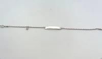 952 Silver ID Baby Bracelet 6" Adjustable with Pink Cubic Zirconia