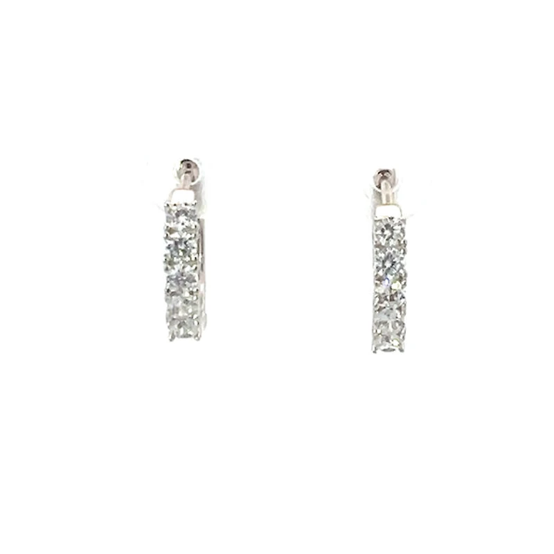 925 Silver Earrings Cubic Zirconia Huggies