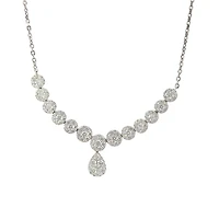14K White Gold 3.00cttw Diamond Necklace, 18"