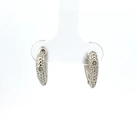 925 Silver Earrings Cubic Zirconia Heart Shaped Huggies