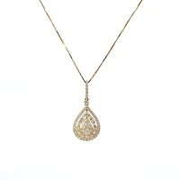 14K Yellow Gold 0.79cttw Diamond Necklace, 18"