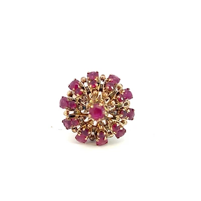 Previously Loved - Antique Ruby Cluster Ring
