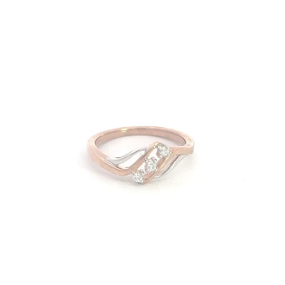 10K White & Rose Gold 0.06cttw Diamond Ring