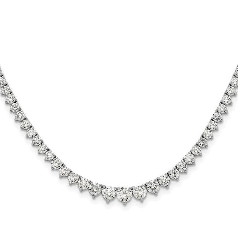14kw 6.50cttw Lab Grown Diamond Tennis Style Necklace - 16”