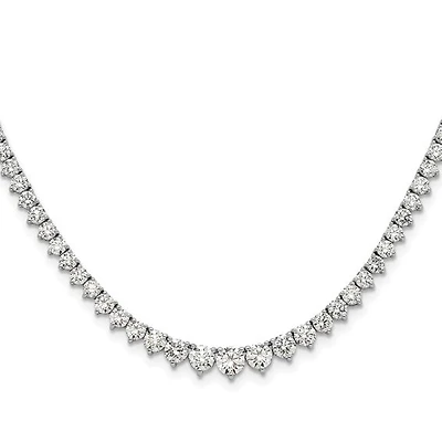 14kw 6.50cttw Lab Grown Diamond Tennis Style Necklace - 16”