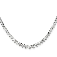 14kw 6.50cttw Lab Grown Diamond Tennis Style Necklace - 16”