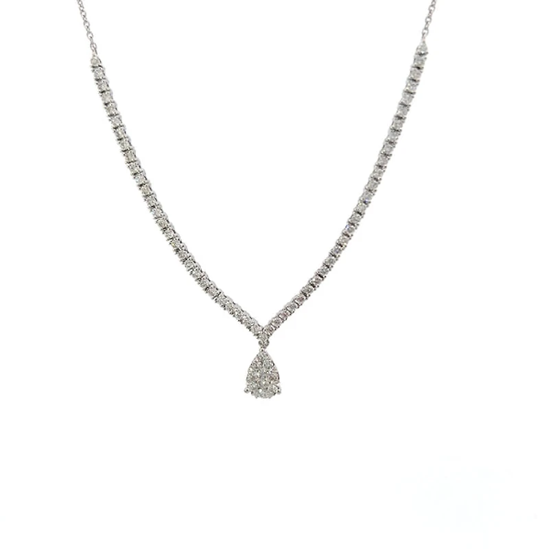 14K White Gold 1.00cttw Diamond Necklace, 18"