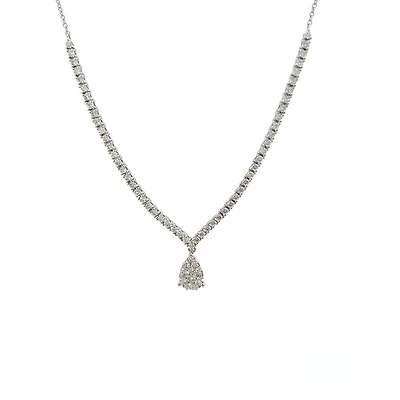 14K White Gold 1.00cttw Diamond Necklace, 18"