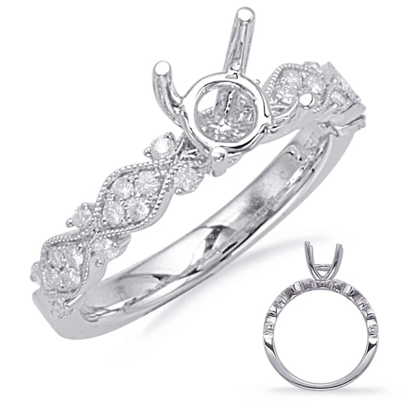 14K Round Brilliant Cut Diamond Ring