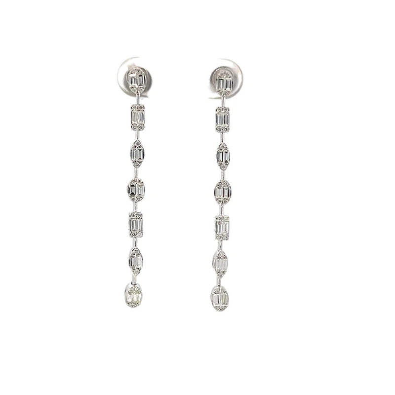 14K White Gold 0.89cttw Diamond Earrings