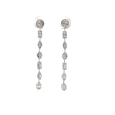 14K White Gold 0.89cttw Diamond Earrings