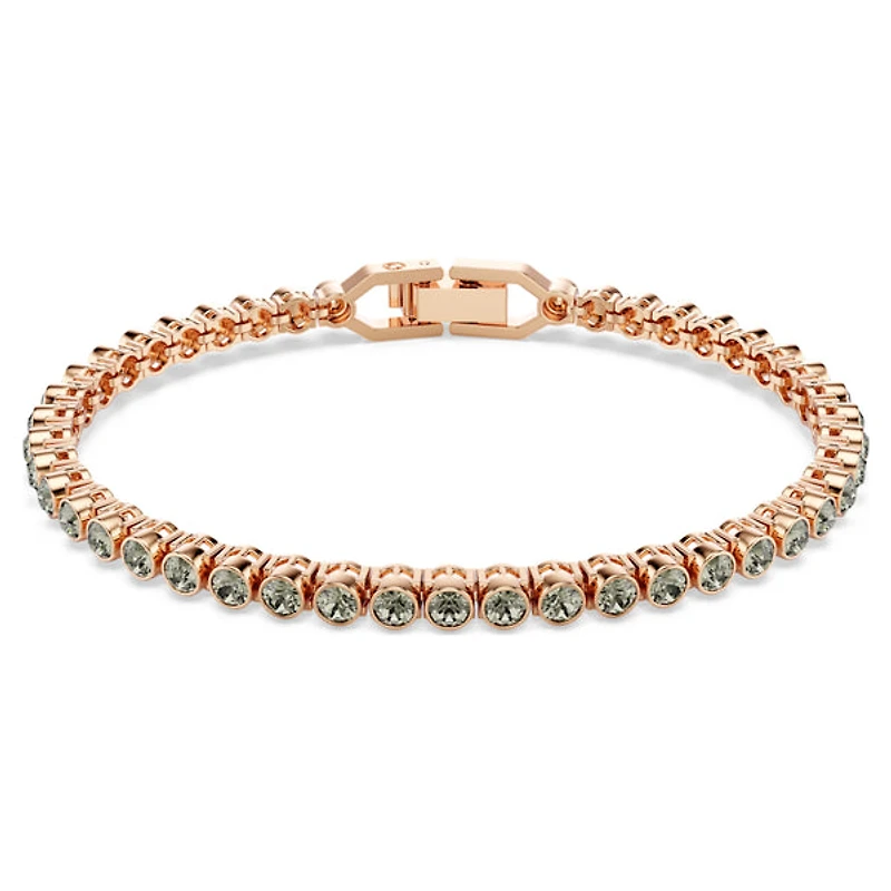 Swarovski Imber Emily Tennis bracelet, Round cut, Black, Rose gold-tone plated 5734240