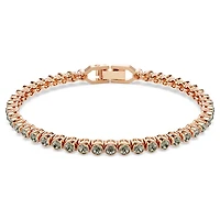 Swarovski Imber Emily Tennis bracelet, Round cut, Black, Rose gold-tone plated 5734240