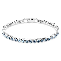 Swarovski Imber Emily Tennis bracelet, Round cut, Blue, Rhodium plated 5734239