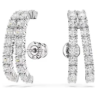 Swarovski - Matrix ear cuffs, Round cut, White, Rhodium plated 5705835