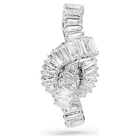 Swarovski Matrix tack pin, Baguette cut, Knot, White, Rhodium plated 5731102