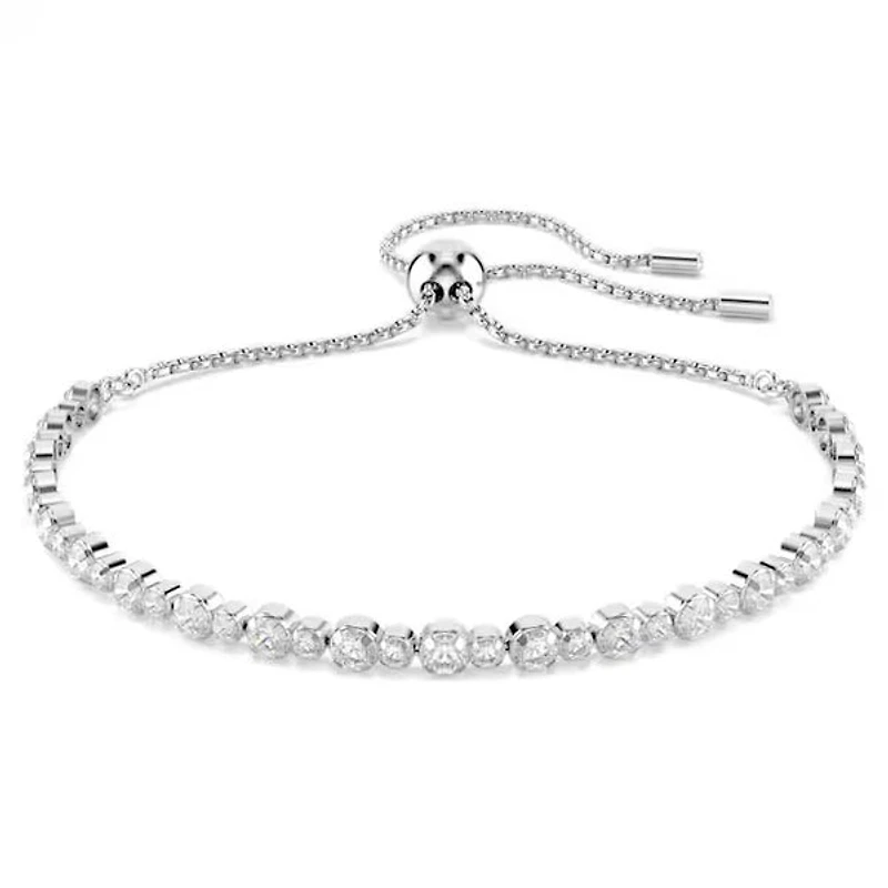 Swarovski - Matrix Tennis bracelet, Mixed round cuts, White, Rhodium plated 5677813