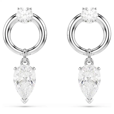 Swarovski Mesmera drop earrings, Mixed cuts, White, Rhodium plated 5723177
