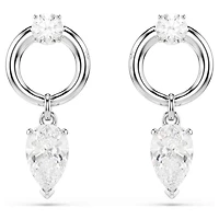 Swarovski Mesmera drop earrings, Mixed cuts, White, Rhodium plated 5723177