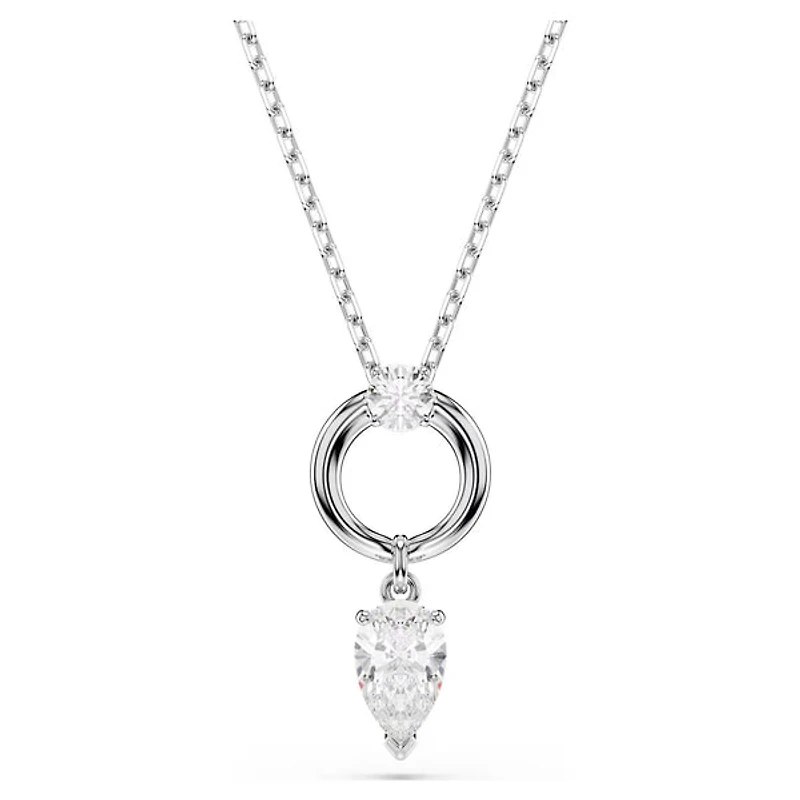 Swarovski Mesmera pendant, Pear cut, White, Rhodium plated 5723146